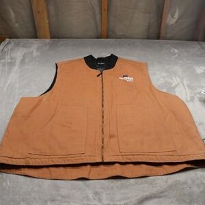 Gobi Heat Work Vest Mens 4XL Beige Canvas Heated Quilted Insulated Utility Work